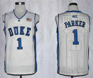 Maillot De Basket NCAA Duke Bleu Devils Jabari Parker 1 ACC Patch NCAA Authentique Basketball Performance Blanc